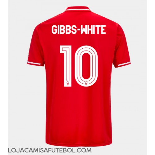 Camisa de Futebol Nottingham Forest Morgan Gibbs-White #10 Equipamento Principal 2025-26 Manga Curta